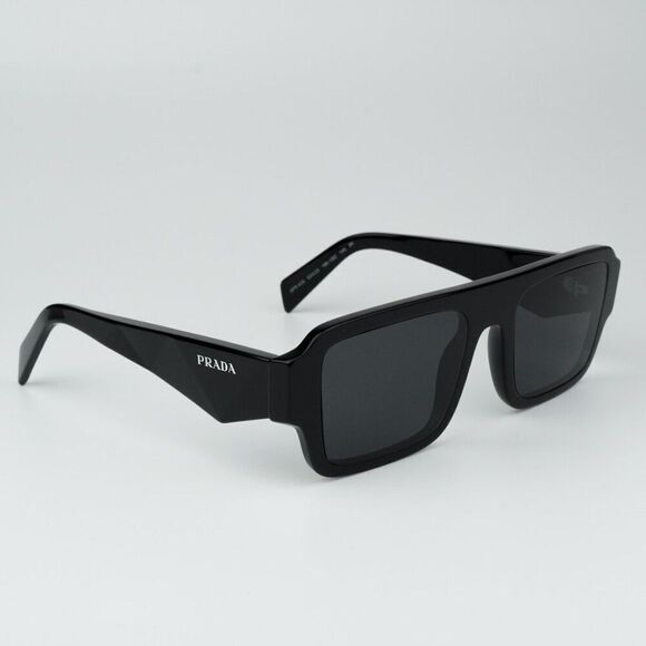 NEW Prada PRA05S 16K08Z Black Dark Grey Square Unisex Sunglasses main image 12